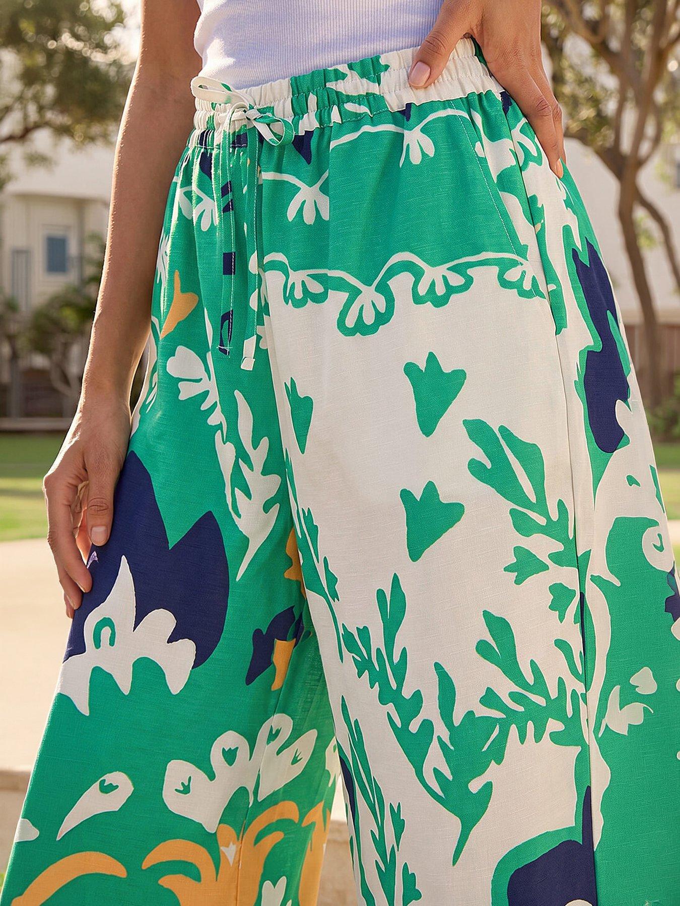 Image 2 of 4 of Roman Border Print&nbsp;Wide Leg Trouser