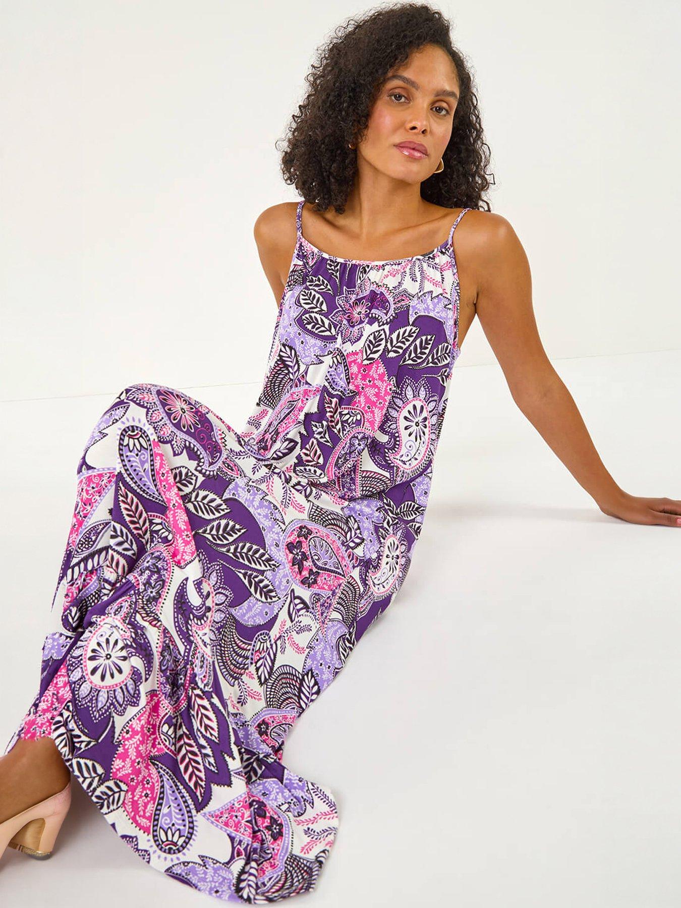 Roman Strappy Paisley Print Midi Dress