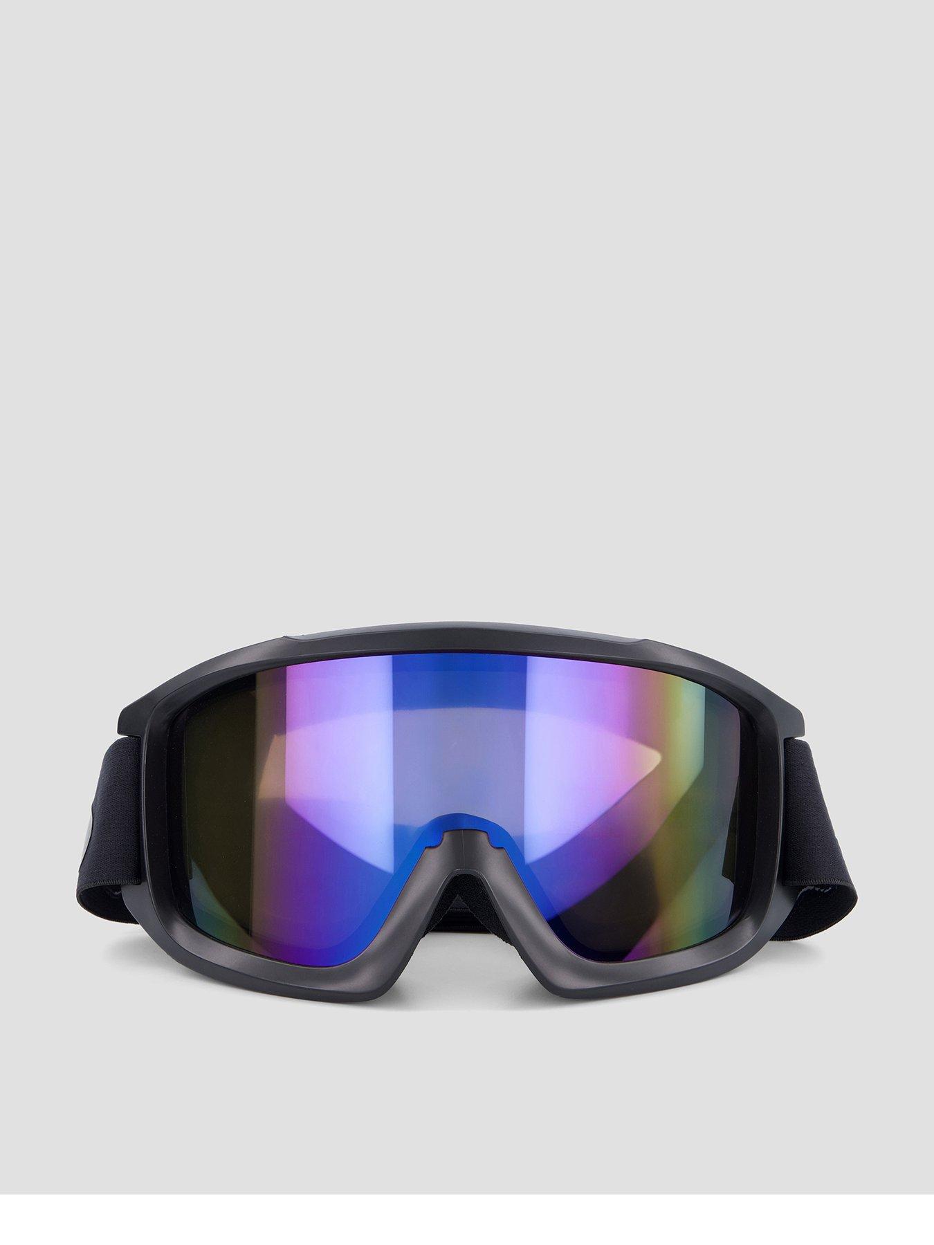 Image 1 of 4 of Jack & Jones Mens Wind Wraparound Mirrored Ski Goggles - Black