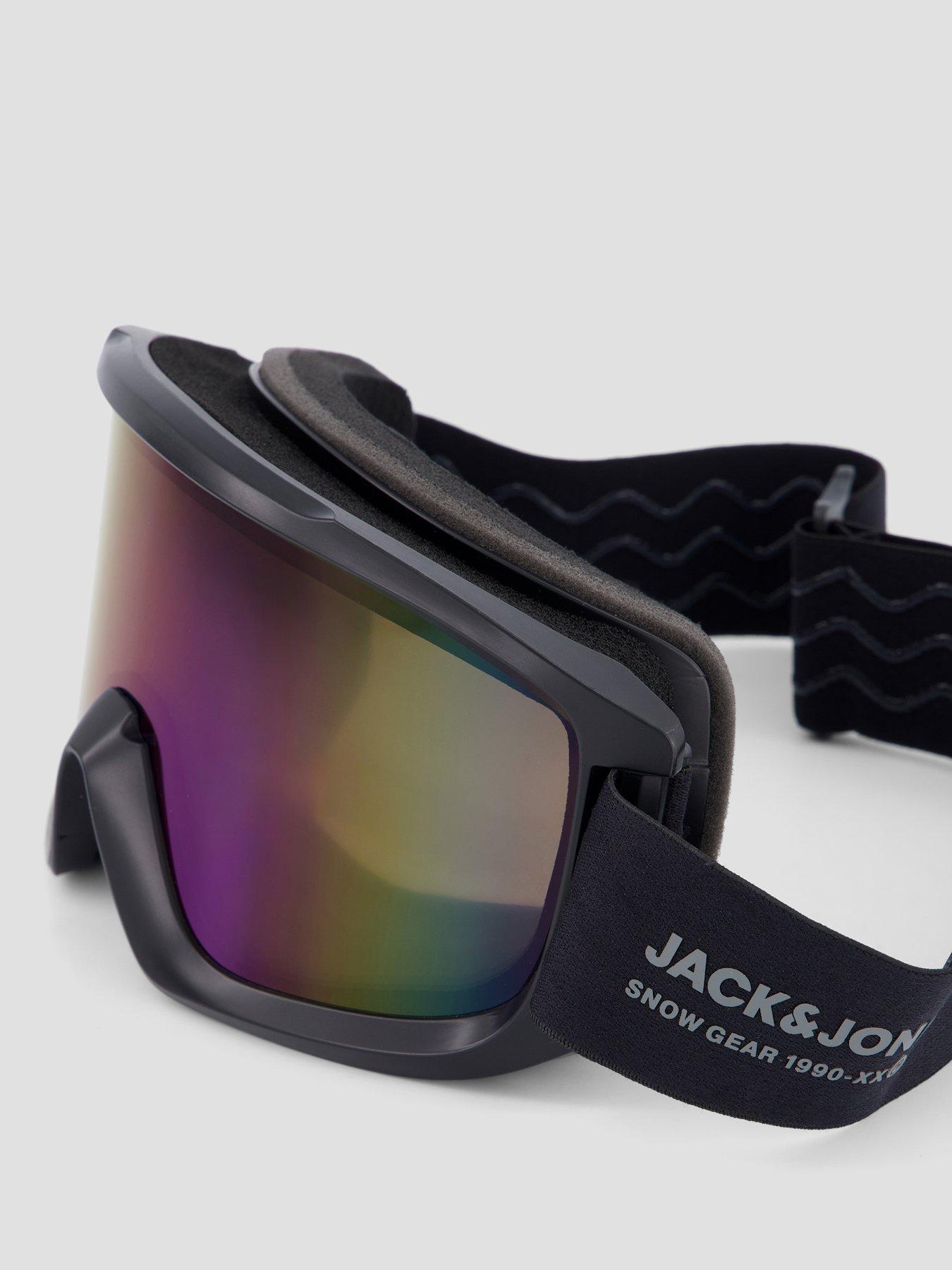 Image 3 of 4 of Jack & Jones Mens Wind Wraparound Mirrored Ski Goggles - Black