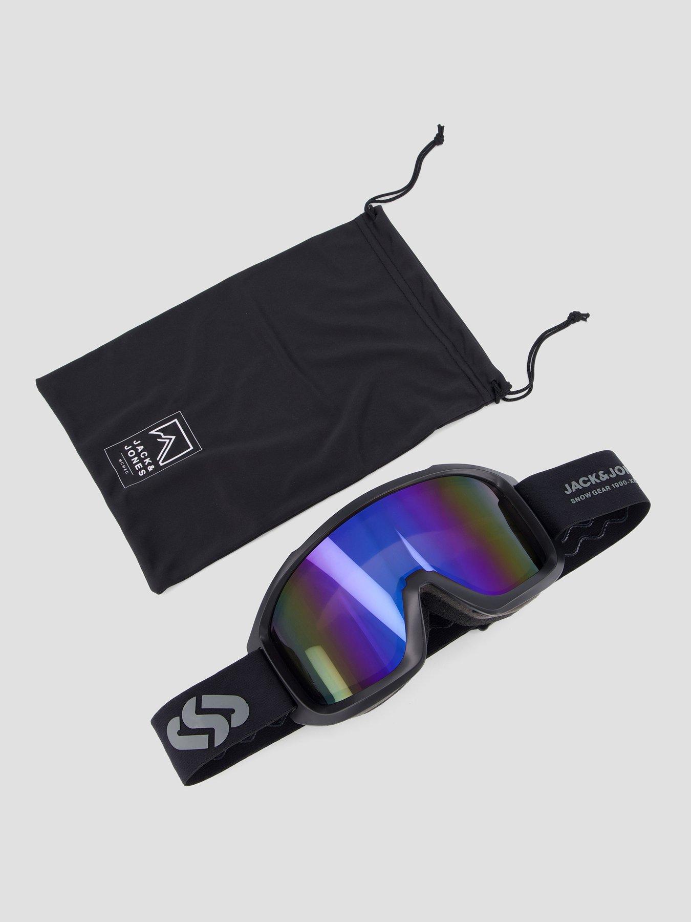 Image 4 of 4 of Jack & Jones Mens Wind Wraparound Mirrored Ski Goggles - Black