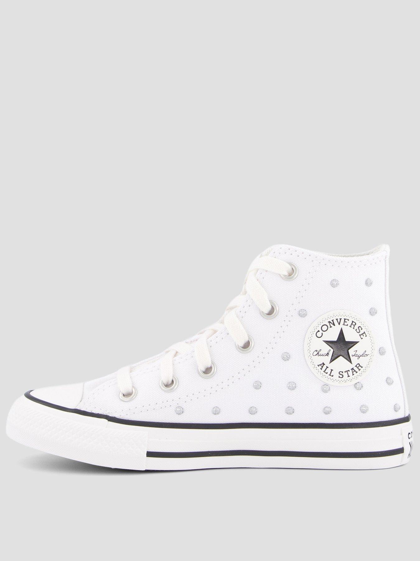 Image 1 of 7 of Converse Kids Hi-top Lace-up Chuck Taylor Trainers - White