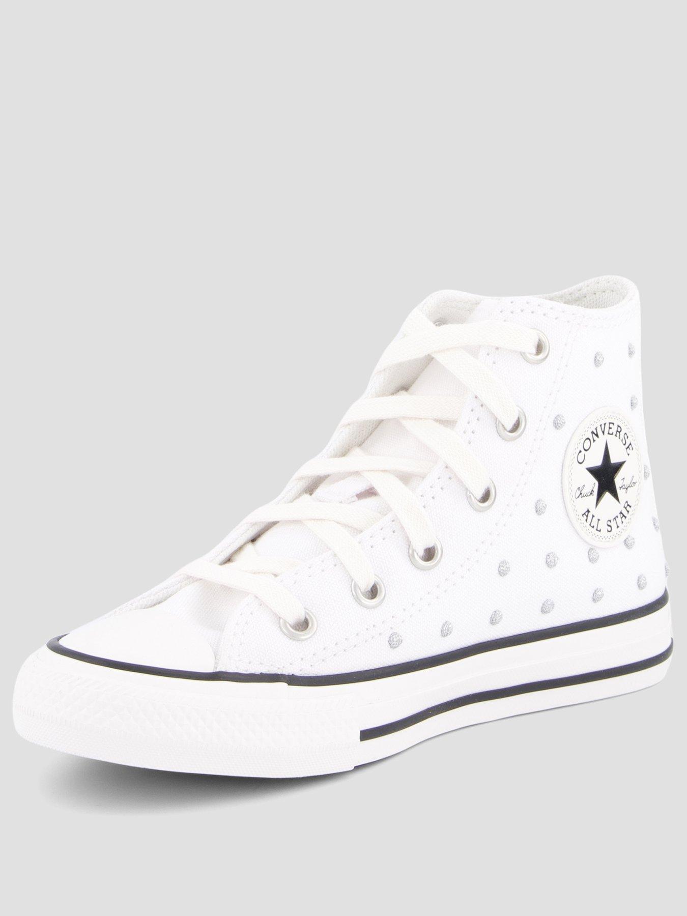 Image 2 of 7 of Converse Kids Hi-top Lace-up Chuck Taylor Trainers - White