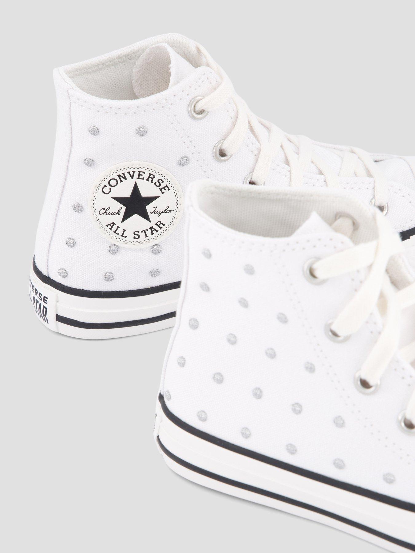 Image 5 of 7 of Converse Kids Hi-top Lace-up Chuck Taylor Trainers - White