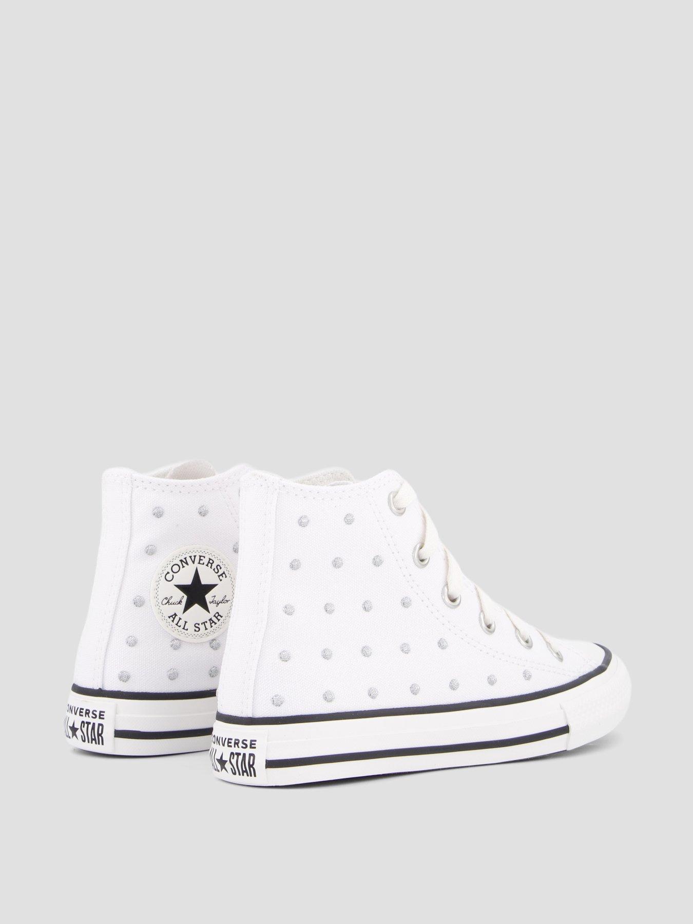 Image 6 of 7 of Converse Kids Hi-top Lace-up Chuck Taylor Trainers - White