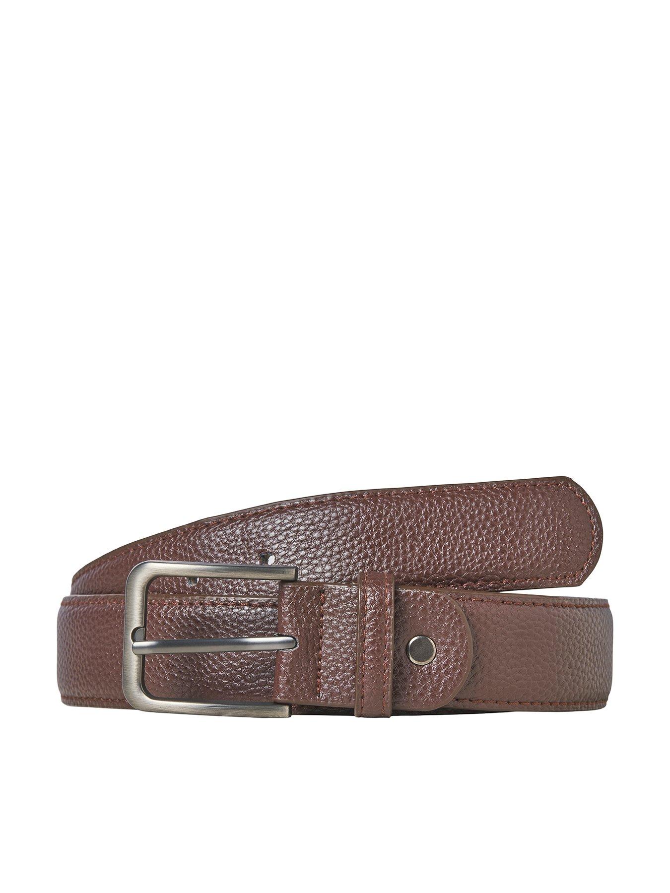 Jack & Jones Jack & Jones Mens Textured Pin Buckle Belt - Brown