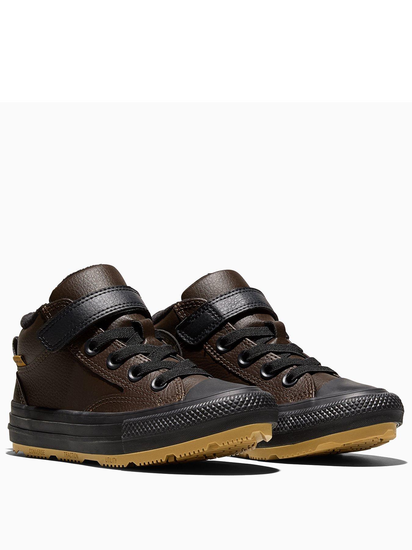 Image 2 of 5 of Converse Boys Hi-Top Water-Repellent Strap Boot Trainers - Brown