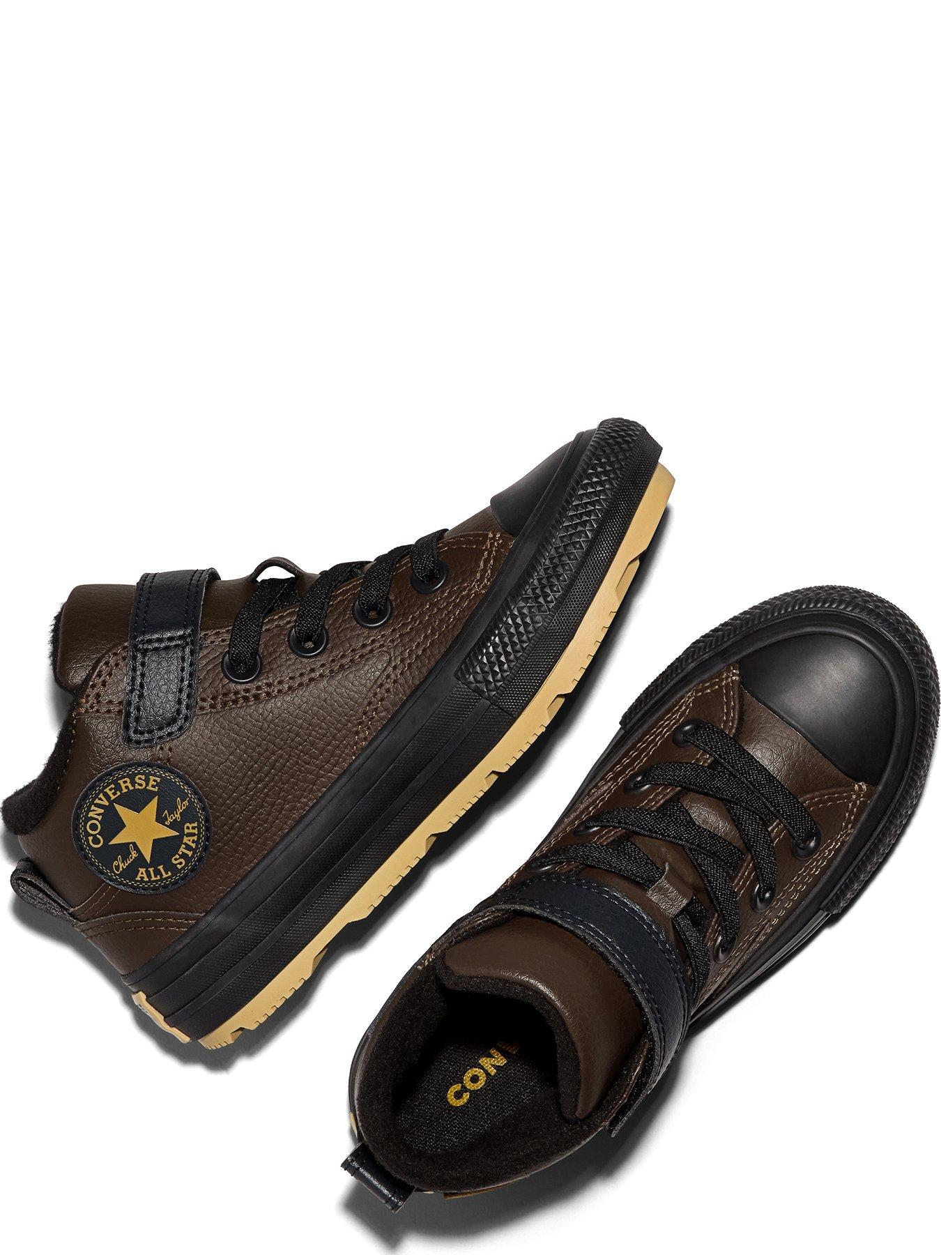 Image 3 of 5 of Converse Boys Hi-Top Water-Repellent Strap Boot Trainers - Brown