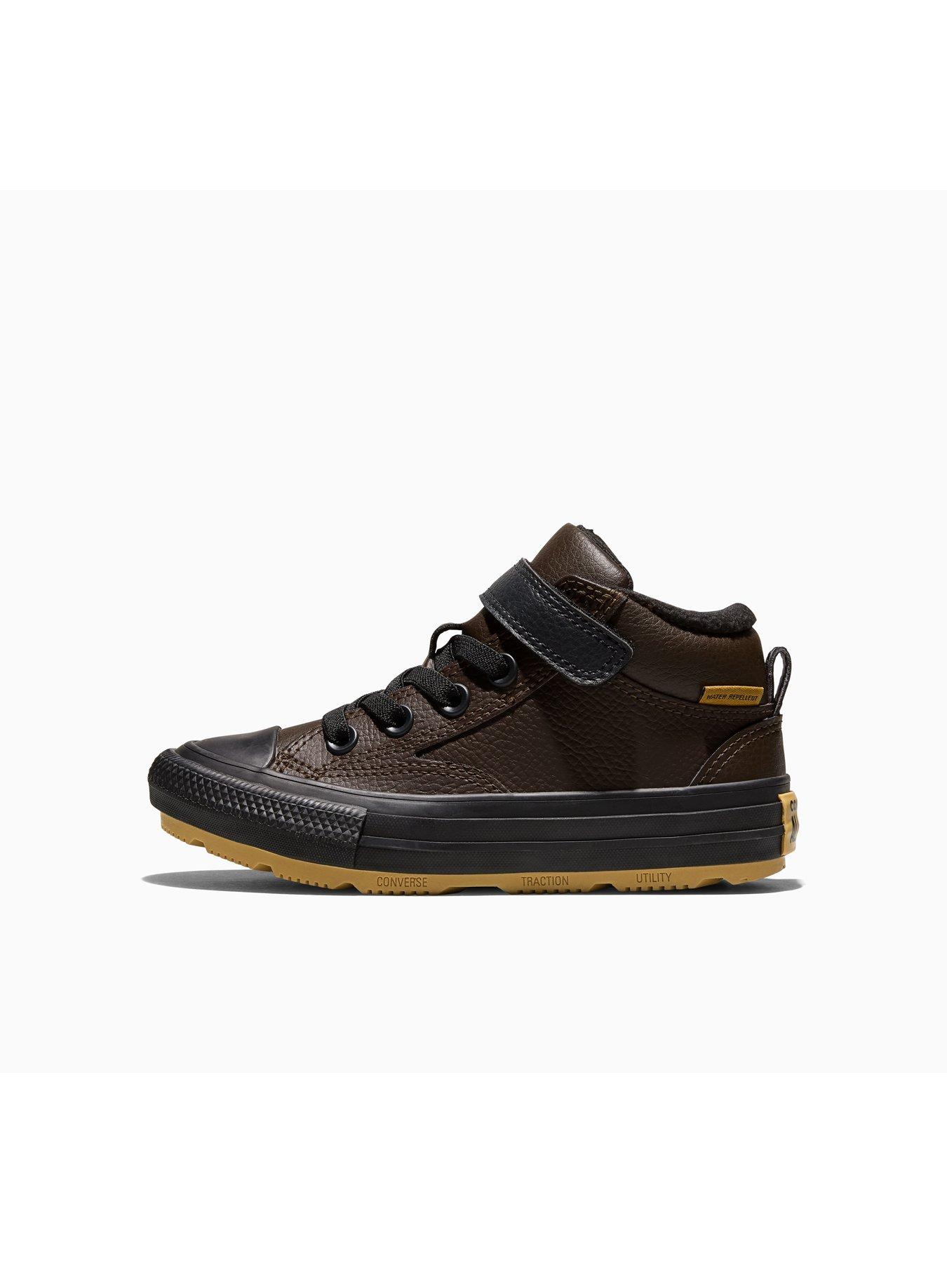 Image 4 of 5 of Converse Boys Hi-Top Water-Repellent Strap Boot Trainers - Brown