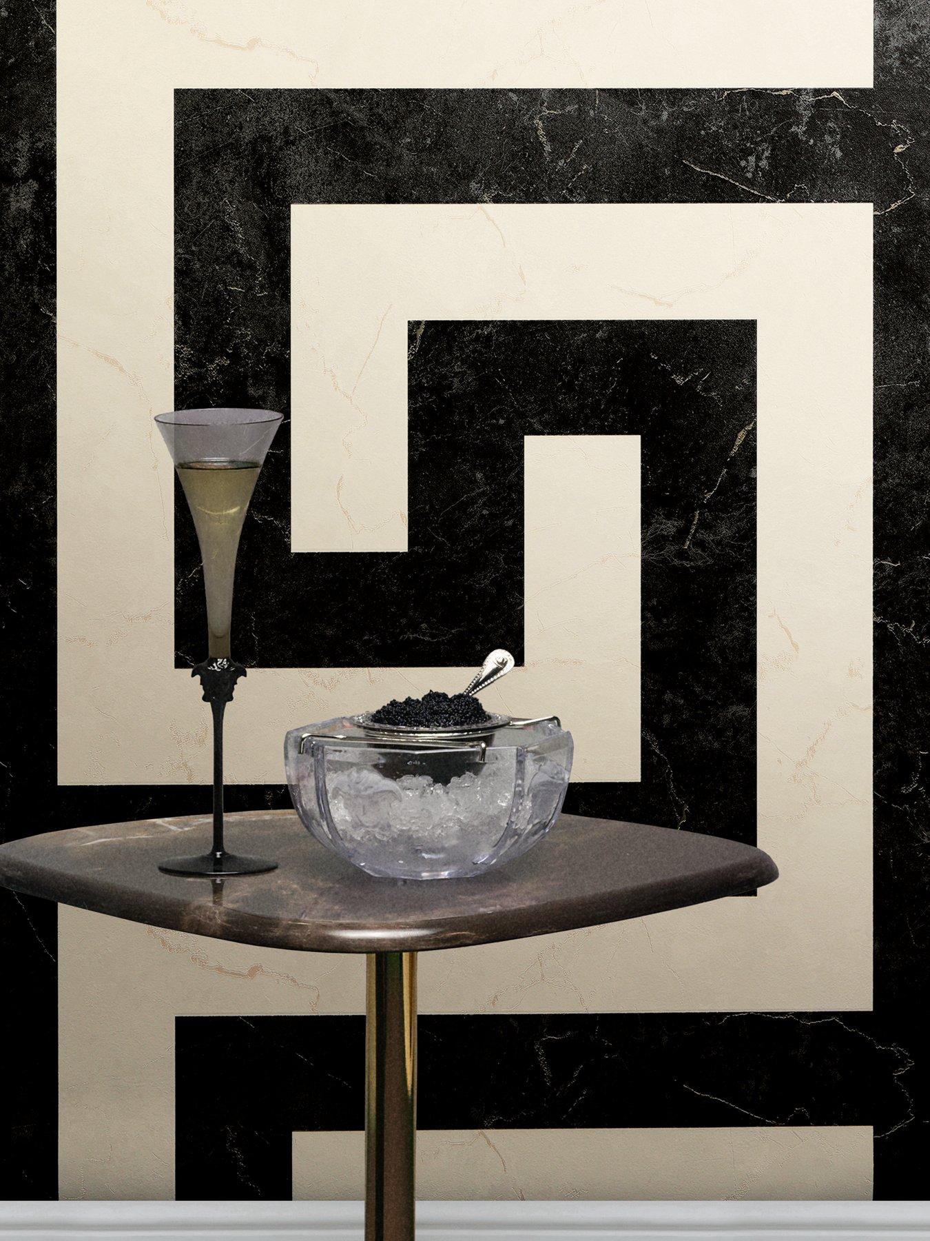 Versace Greek Key Cream  &  Black