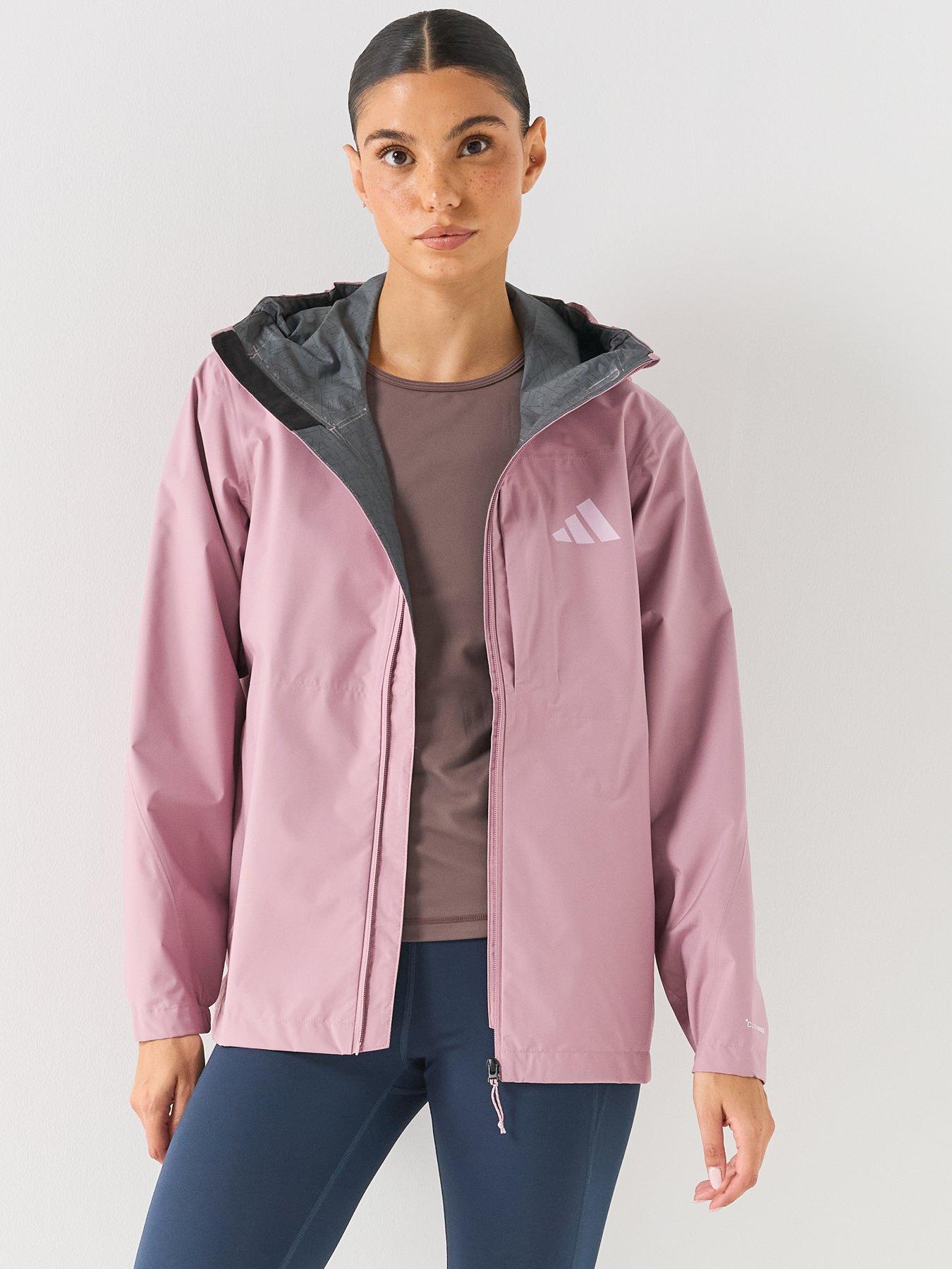 adidas Terrex Womens Outdoor 2.5L Rain Jacket - Purple