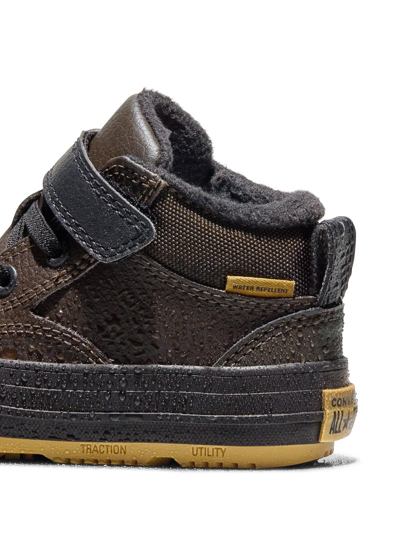 Image 6 of 6 of Converse Boys Water-Repellent Leather Traction Sole Mid Top Trainers - Brown