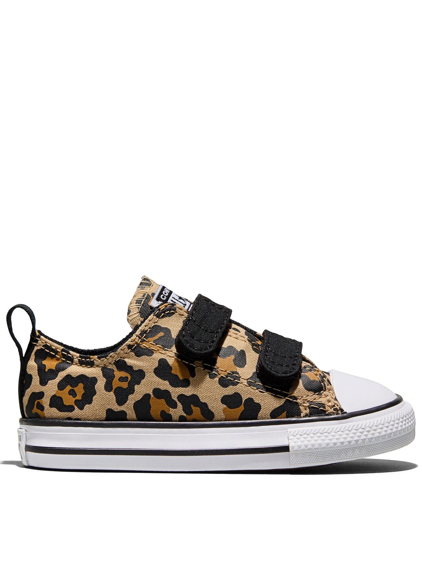 Converse Infant Leopard Chuck Taylor All Star 2V Trainers, Brown, Size 6 Younger
