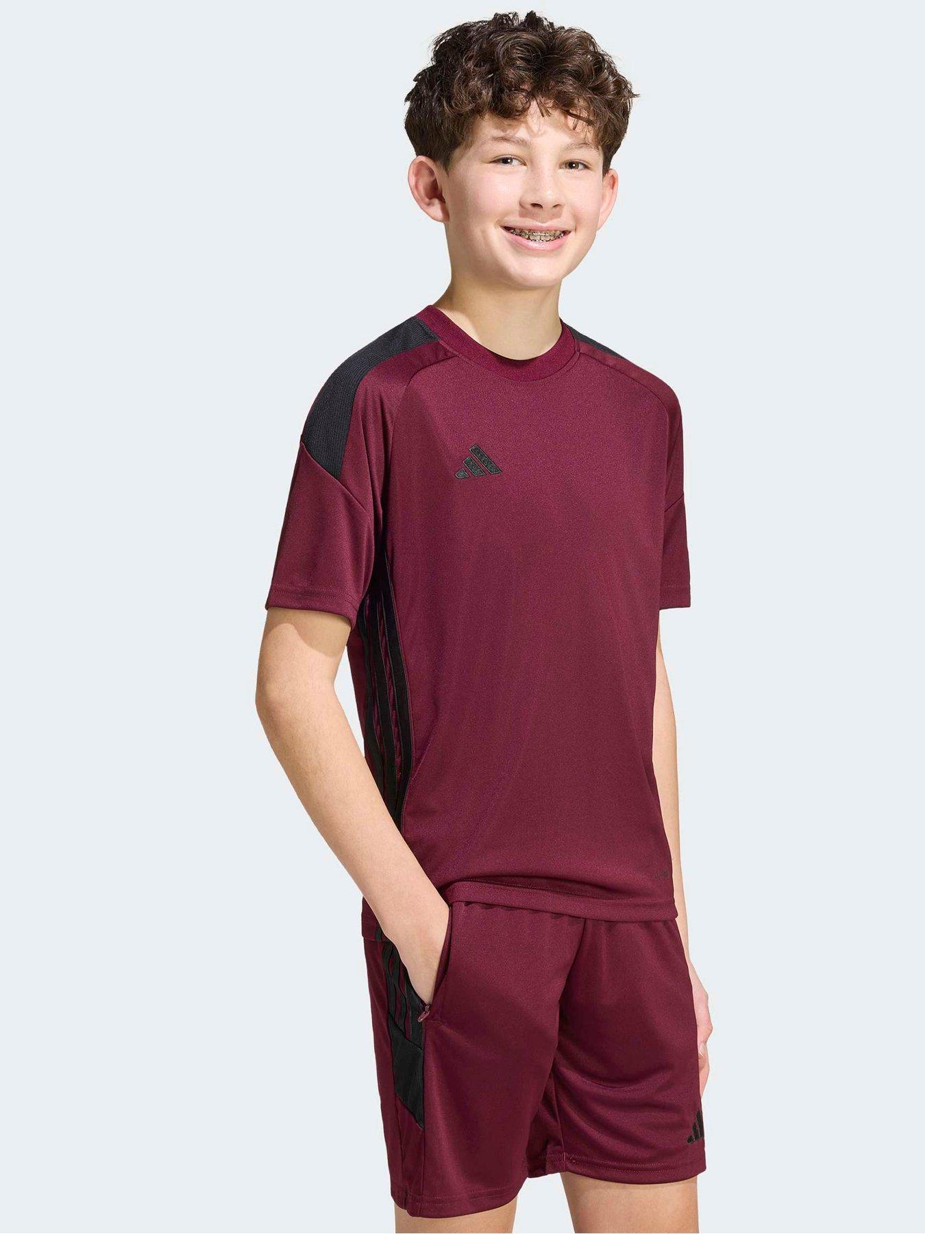 Image 1 of 6 of adidas Junior Football Tiro Essentials Jersey - Burgundy