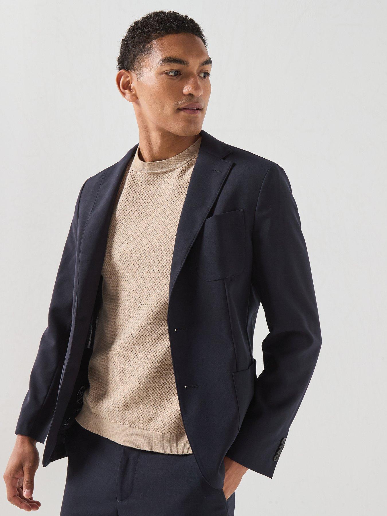 Boss Slim-Fit Suit Jacket In Washable Performance-Stretch Fabric - Dark Blue