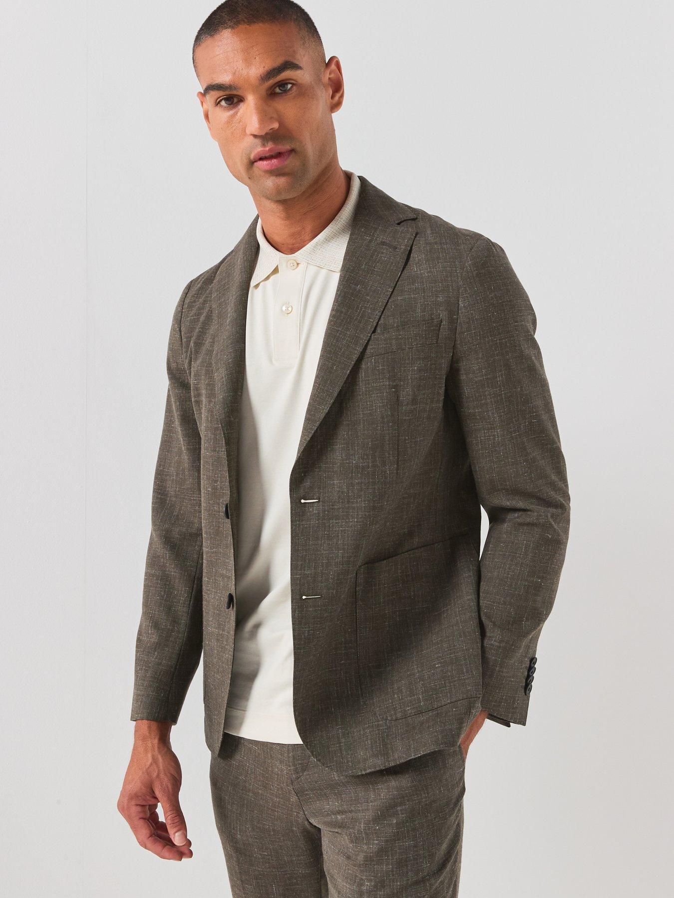 BOSS Boss C-hanry-263 Linen Blend Slim Fit Blazer - Open Green