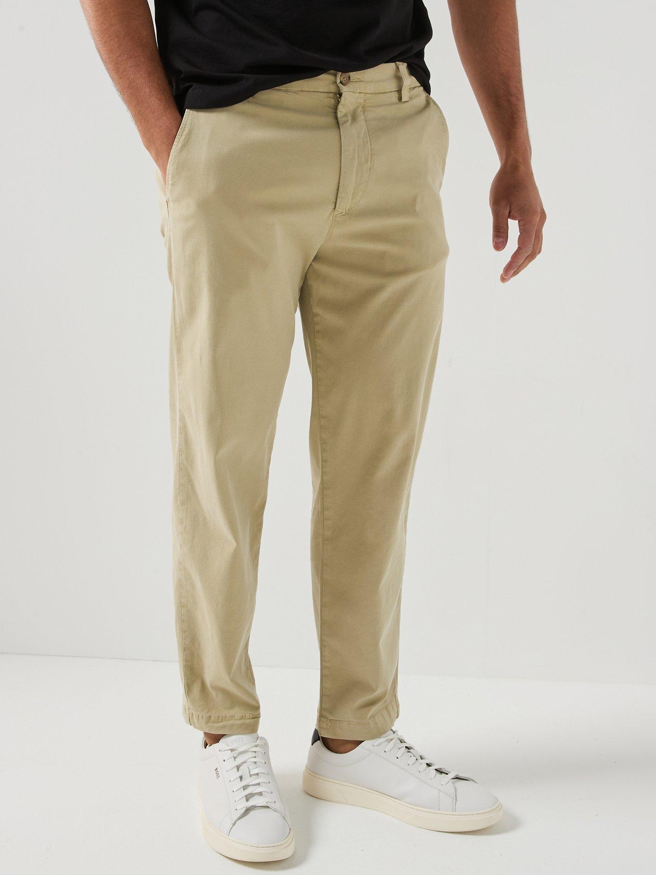 BOSS C-Kerin Tapered Fit Chino Trousers, Dark Beige, Size 36R, Men