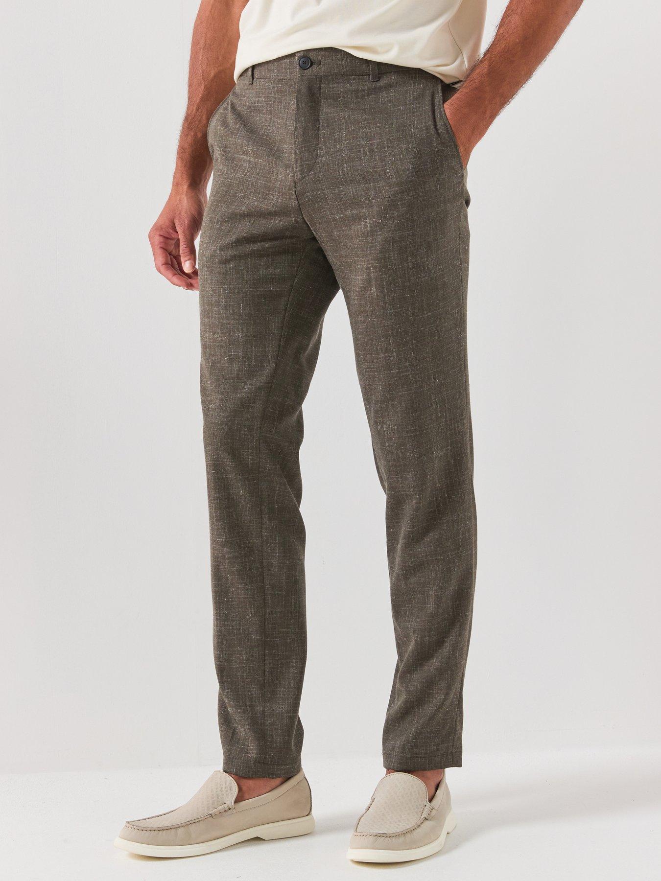 BOSS Boss C-genius-263 Linen Blend Suit Trousers - Open Green