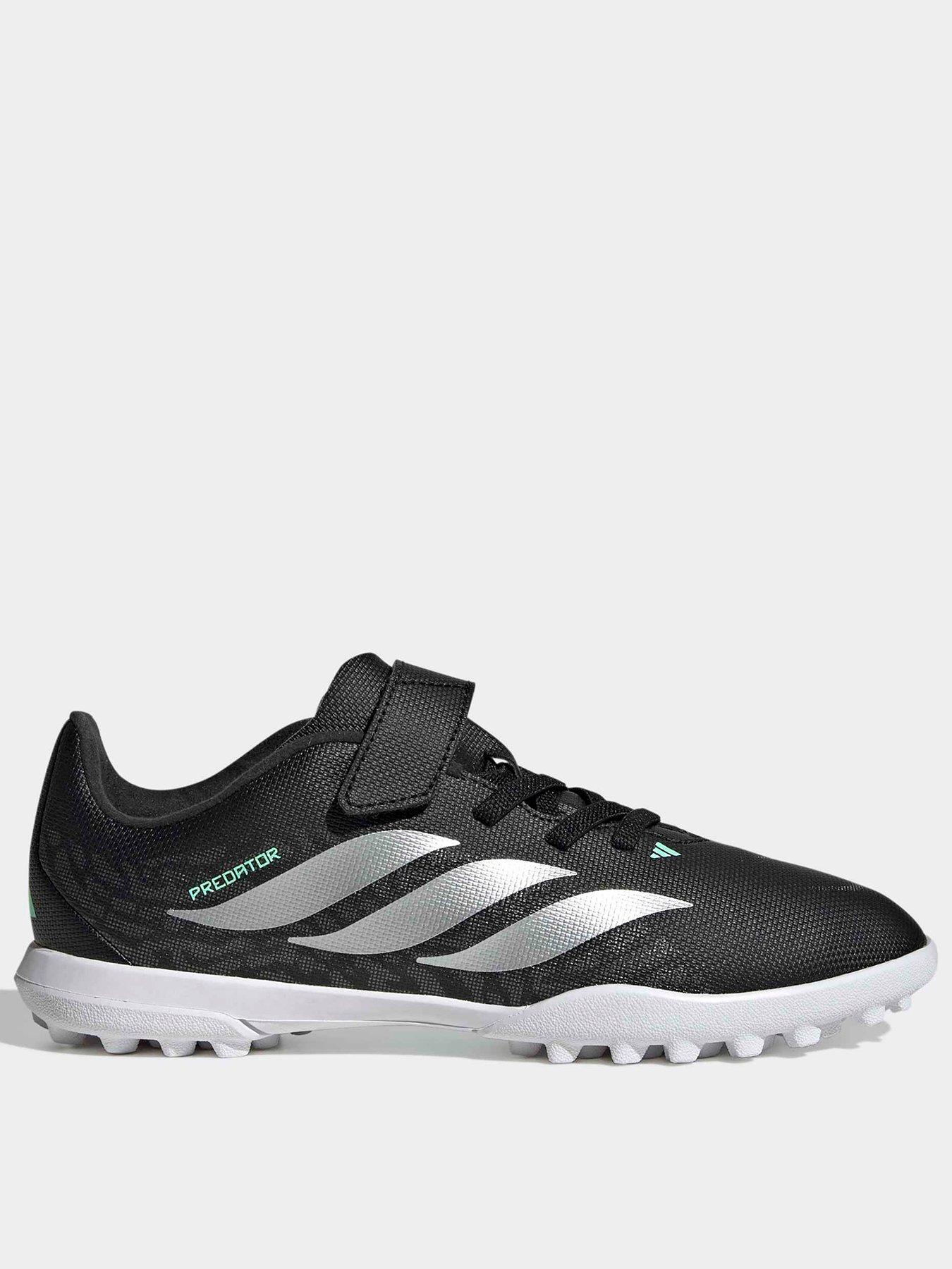 Image 1 of 6 of adidas Junior Predator Club Hook &amp; Loop Astro Turf Football Boots - Black/green