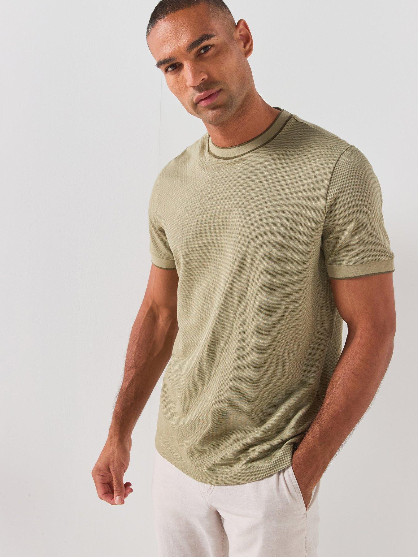 BOSS Boss H-thompson 81 Tipped Pique T-shirt - Dark Beige