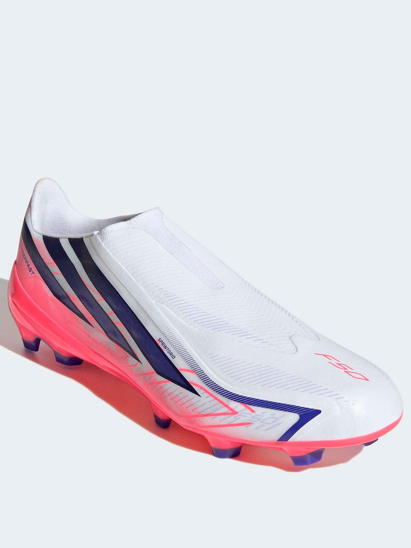 Image 2 of 7 of adidas Mens F50 Hyperfast League Laceless Firm Ground Football Boots - White