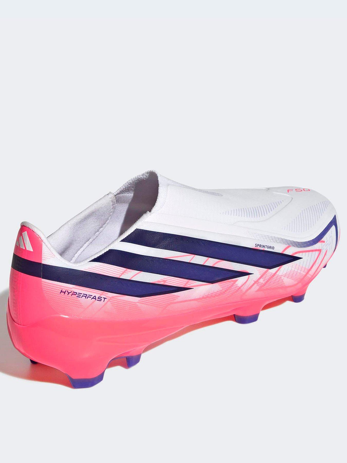Image 3 of 7 of adidas Mens F50 Hyperfast League Laceless Firm Ground Football Boots - White