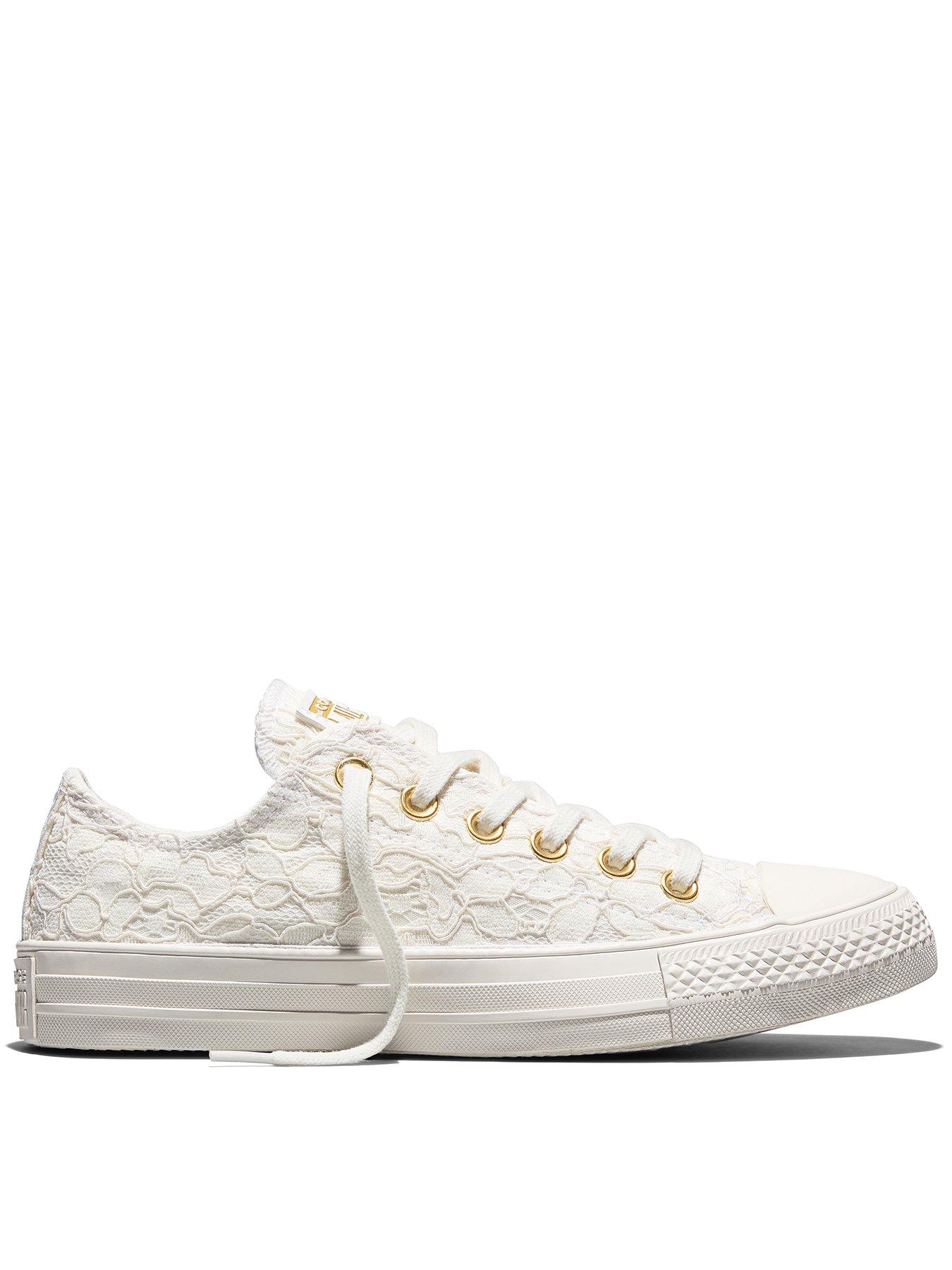 Converse Womens Chuck Taylor All Star Ox Elevated Lace Material Trainers - White