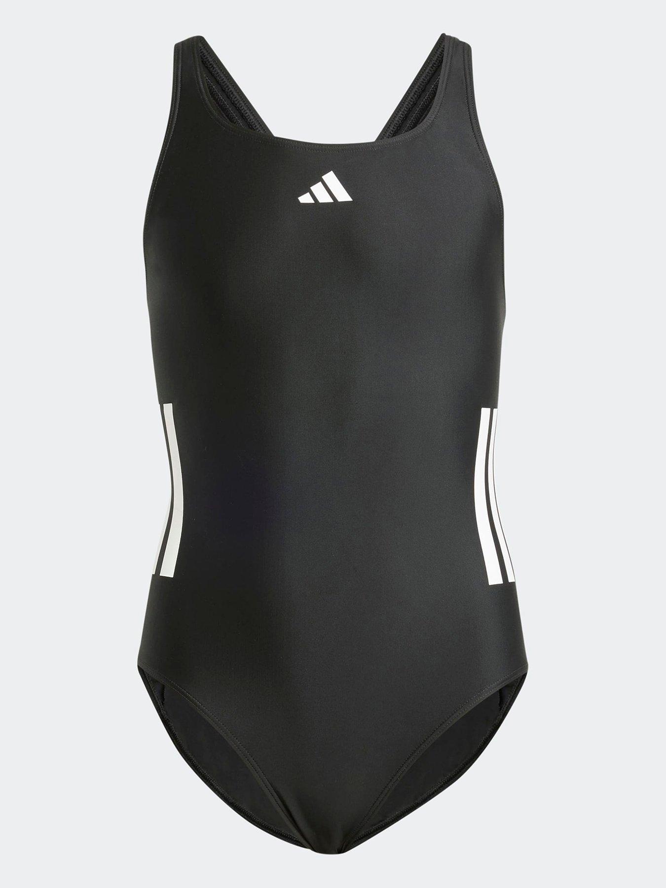 Image 1 of 1 of adidas Junior Girls 3 Stripe C-back Swimsuit - Black