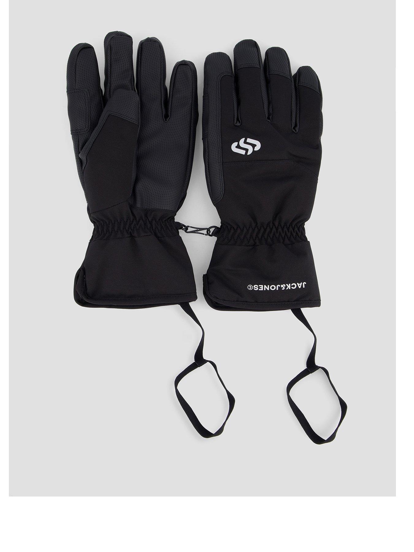 Image 1 of 4 of Jack & Jones Mens Peisey Long Cuff Elasticated Ski Gloves - Black