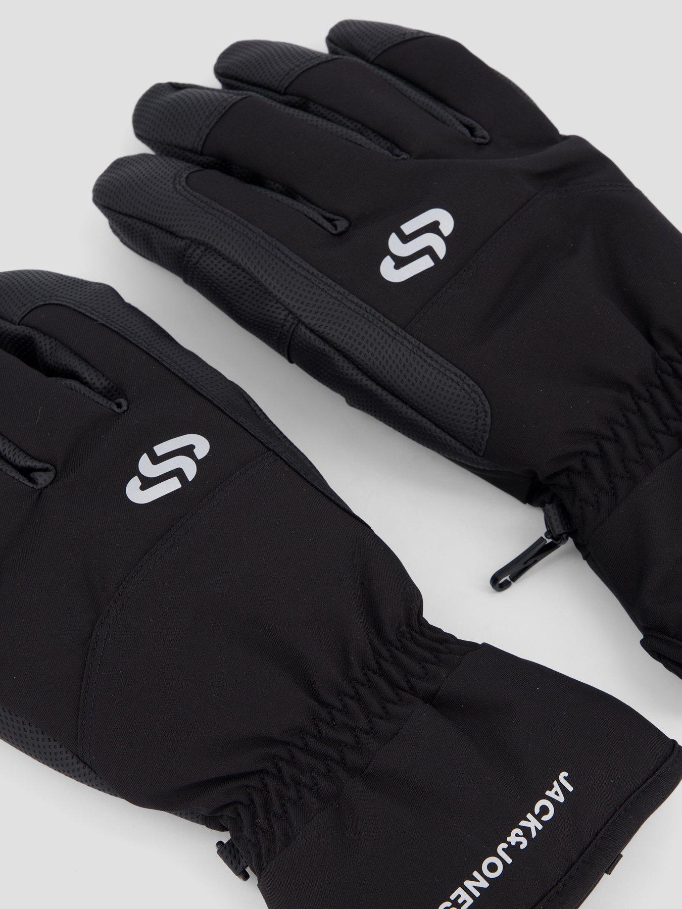 Image 2 of 4 of Jack & Jones Mens Peisey Long Cuff Elasticated Ski Gloves - Black
