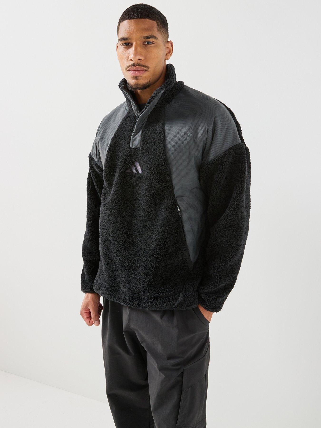 Image 1 of 6 of adidas Terrex Mens Outdoor Xpl Snap Collar Fleece - Black