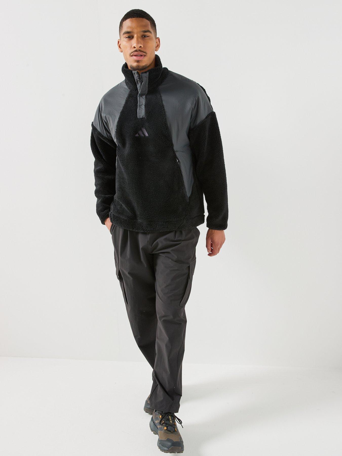 Image 3 of 6 of adidas Terrex Mens Outdoor Xpl Snap Collar Fleece - Black