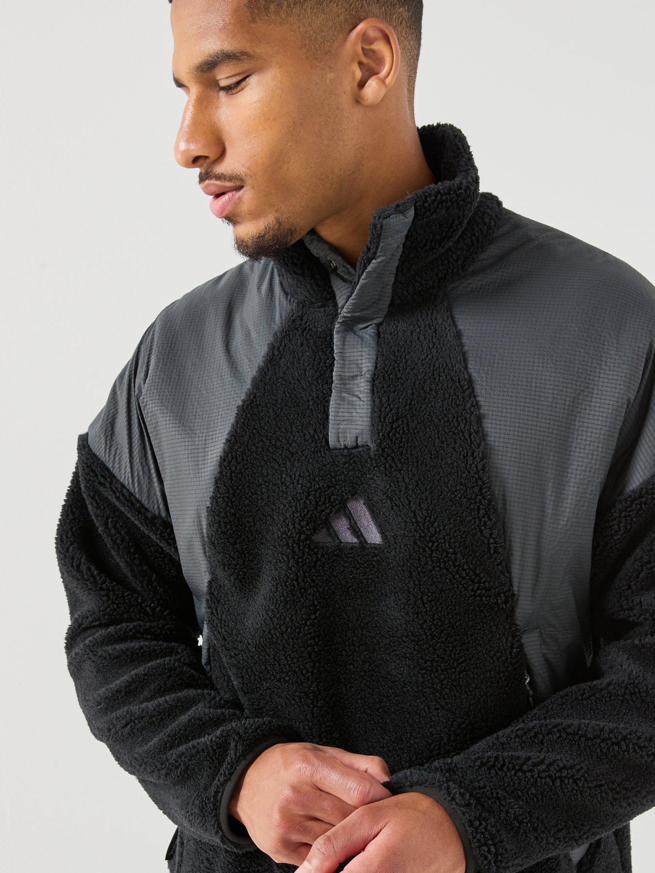 Image 4 of 6 of adidas Terrex Mens Outdoor Xpl Snap Collar Fleece - Black