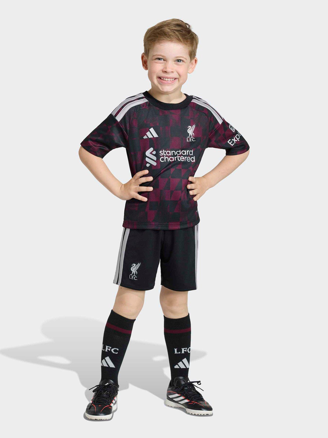 Unisex Toddler Black Lfc Adidas Youth 26/27 Third Kit Set 18-24M - Image 3