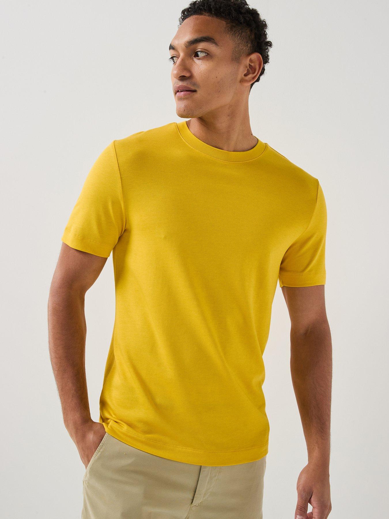 Image 1 of 5 of BOSS Pique Tab Logo T-Shirt - Medium Yellow