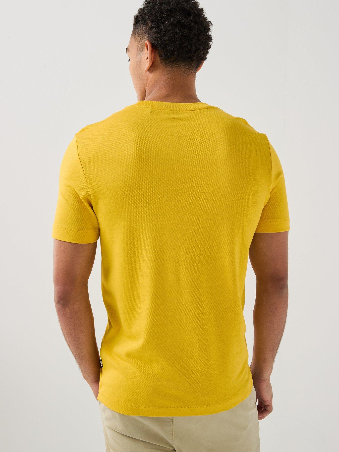 Image 2 of 5 of BOSS Pique Tab Logo T-Shirt - Medium Yellow
