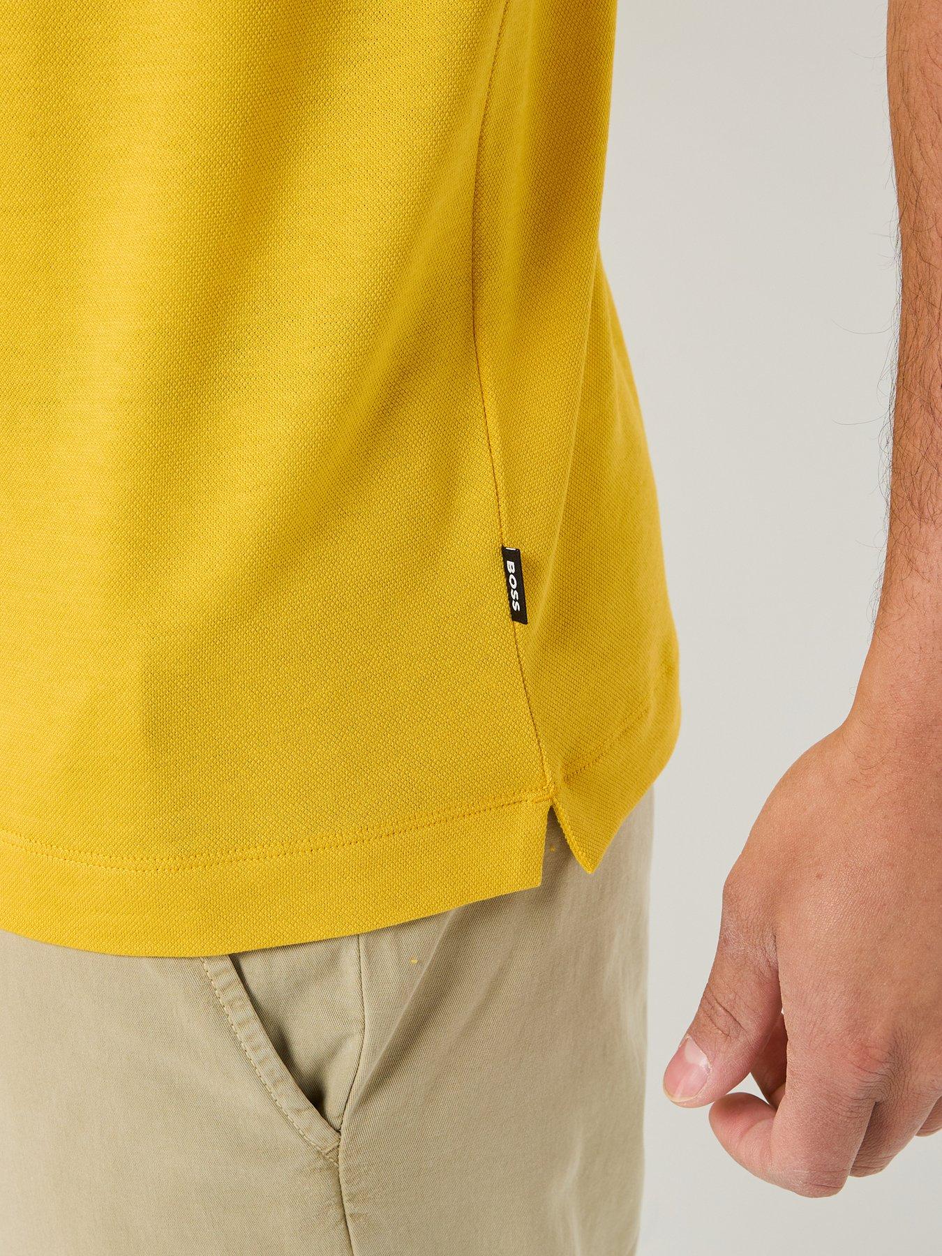 Image 4 of 5 of BOSS Pique Tab Logo T-Shirt - Medium Yellow