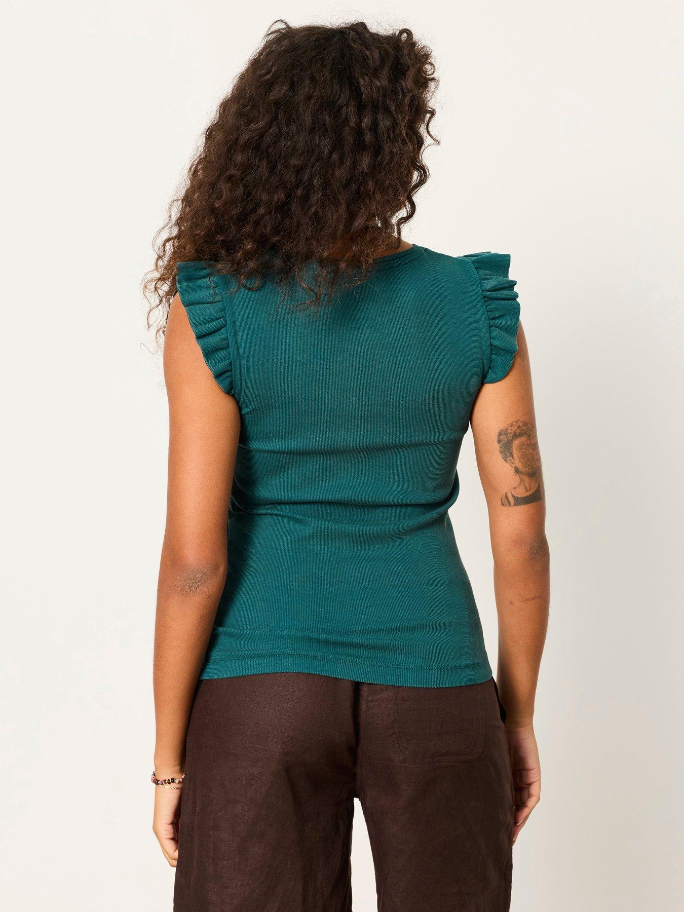 Image 2 of 6 of FatFace Frill Top - Blue