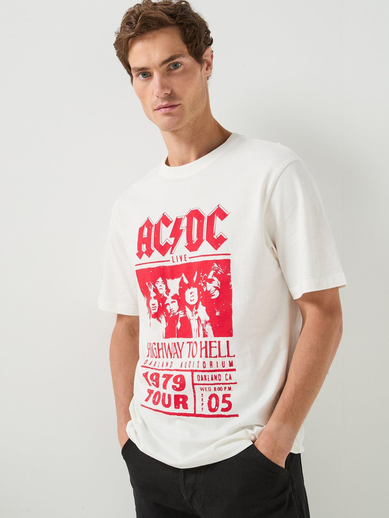 ONLY & SONS Only &Sons ACDC T-Shirt, Cloud Dancer, Size M, Men