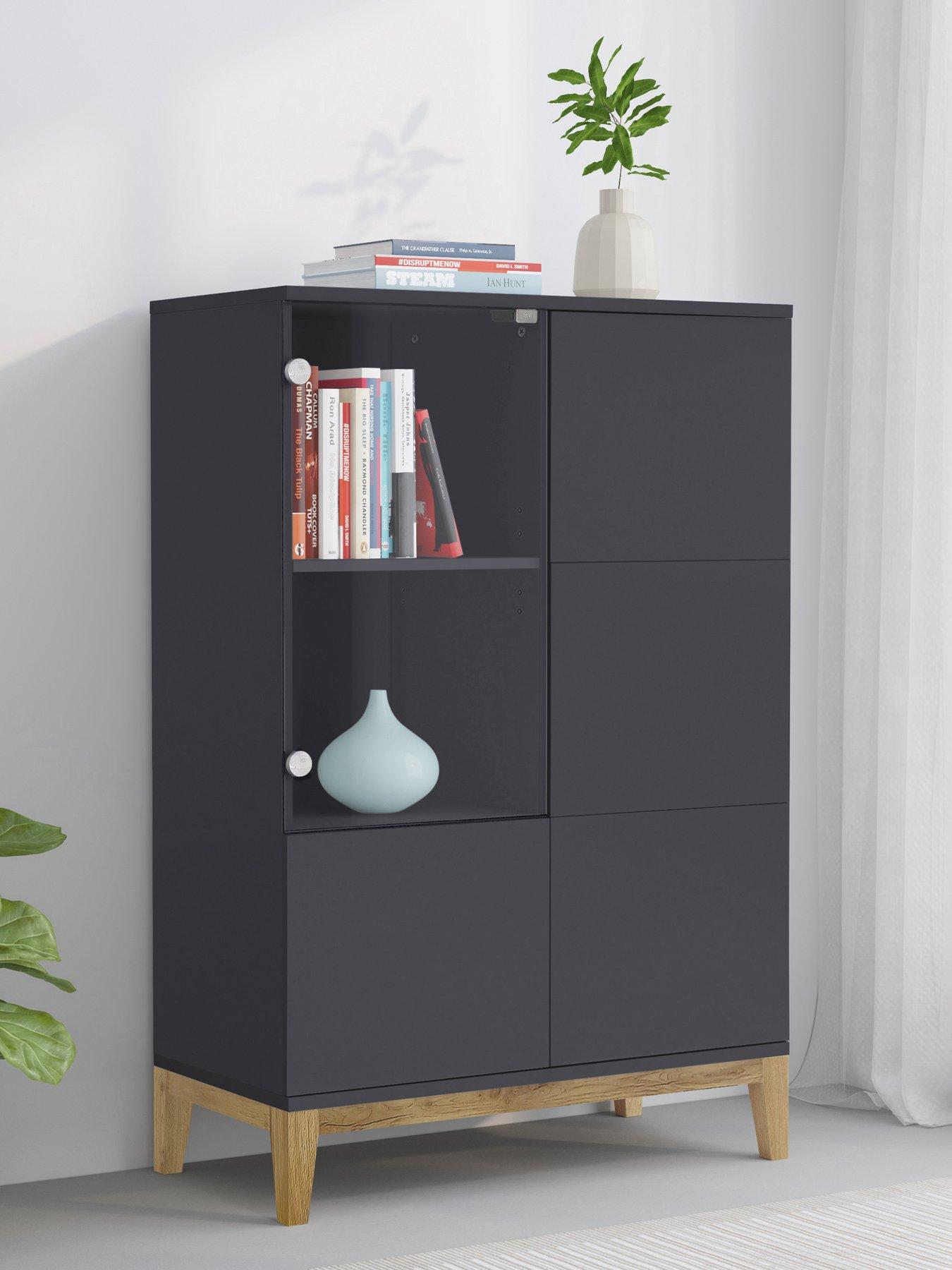 Image 1 of 7 of Dorel Home Pelle Cabinet - Grey