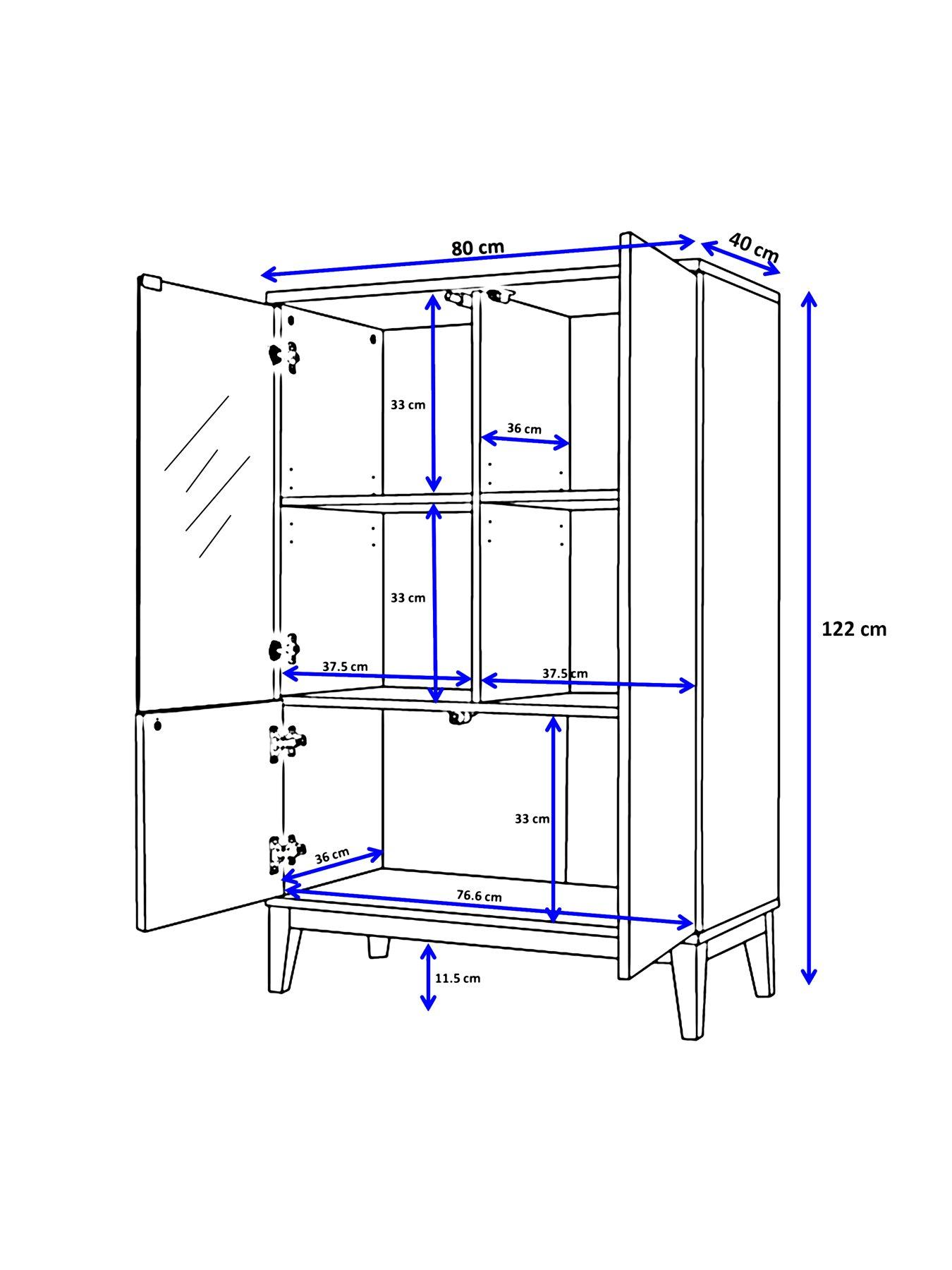 Image 7 of 7 of Dorel Home Pelle Cabinet - Grey