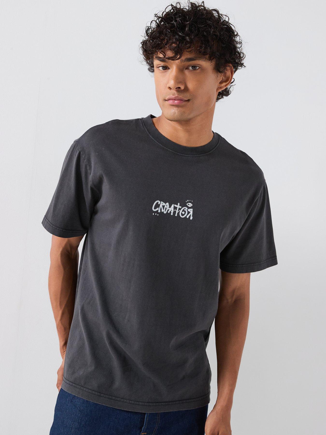 Image 2 of 6 of ONLY & SONS Fred Creative Washed T-Shirt - Black