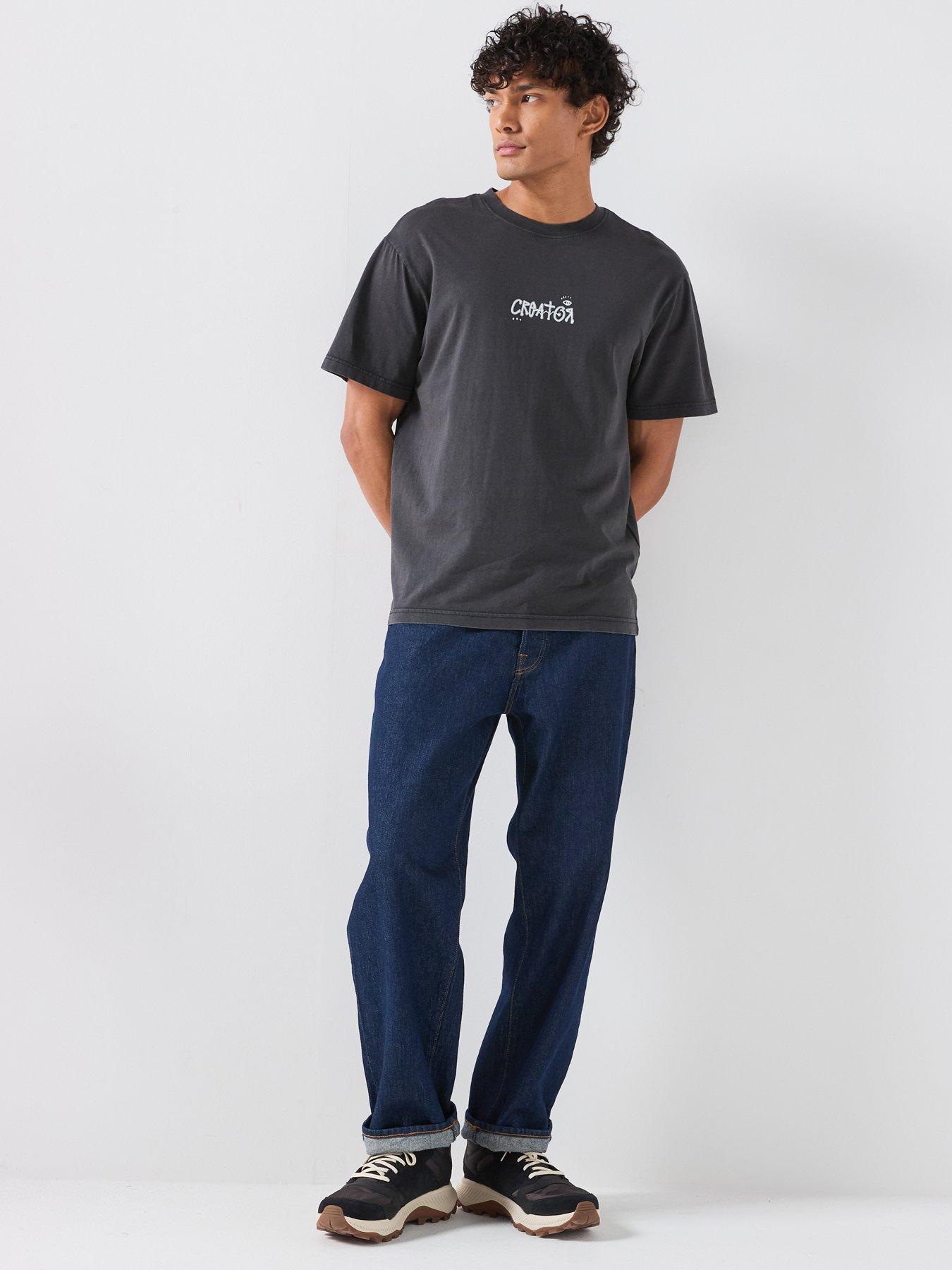 Image 3 of 6 of ONLY & SONS Fred Creative Washed T-Shirt - Black