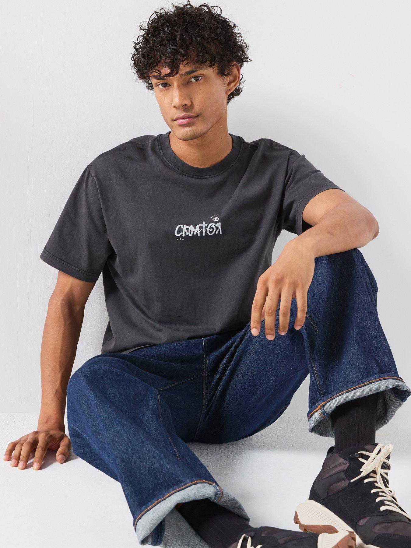 Image 4 of 6 of ONLY & SONS Fred Creative Washed T-Shirt - Black