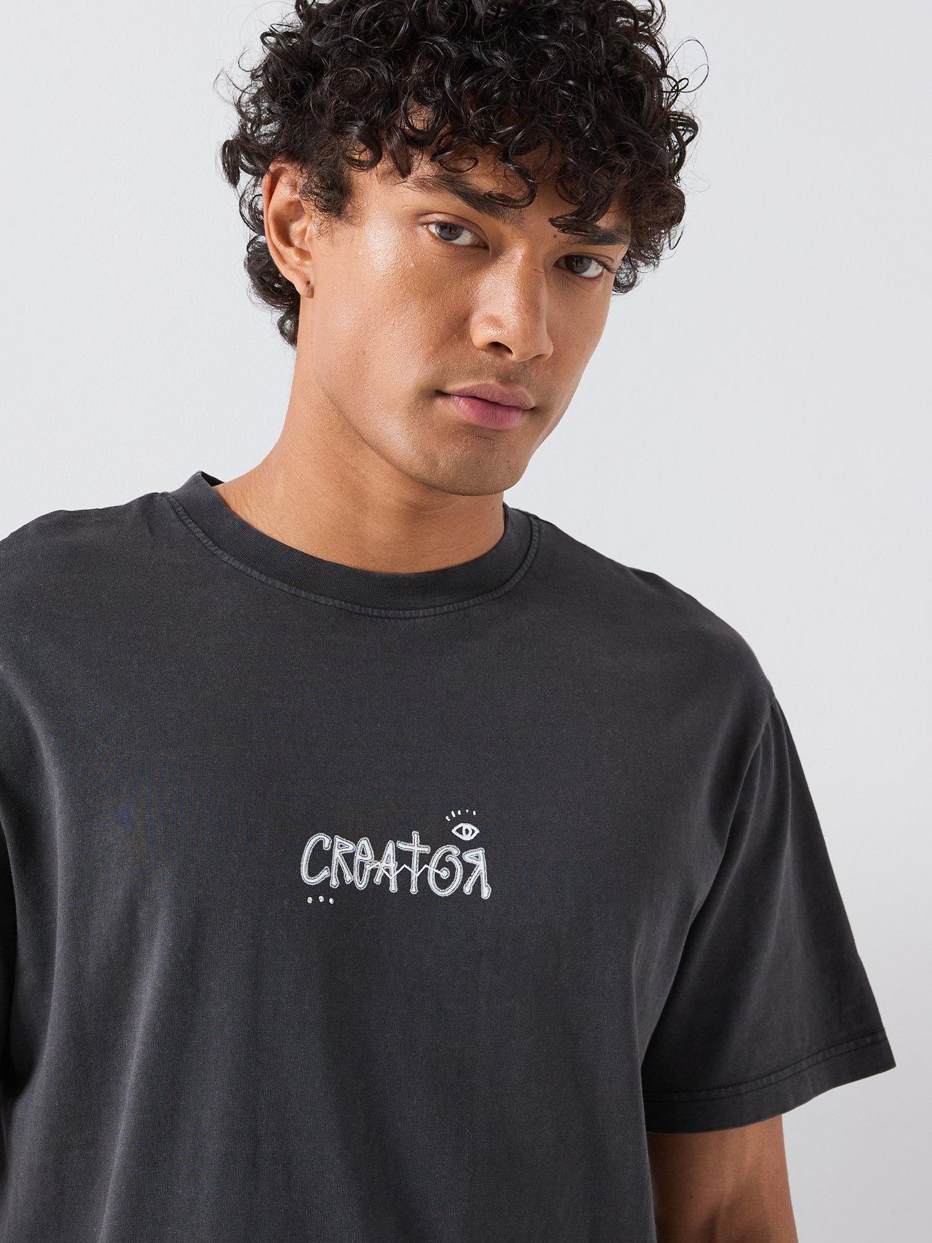 Image 6 of 6 of ONLY & SONS Fred Creative Washed T-Shirt - Black