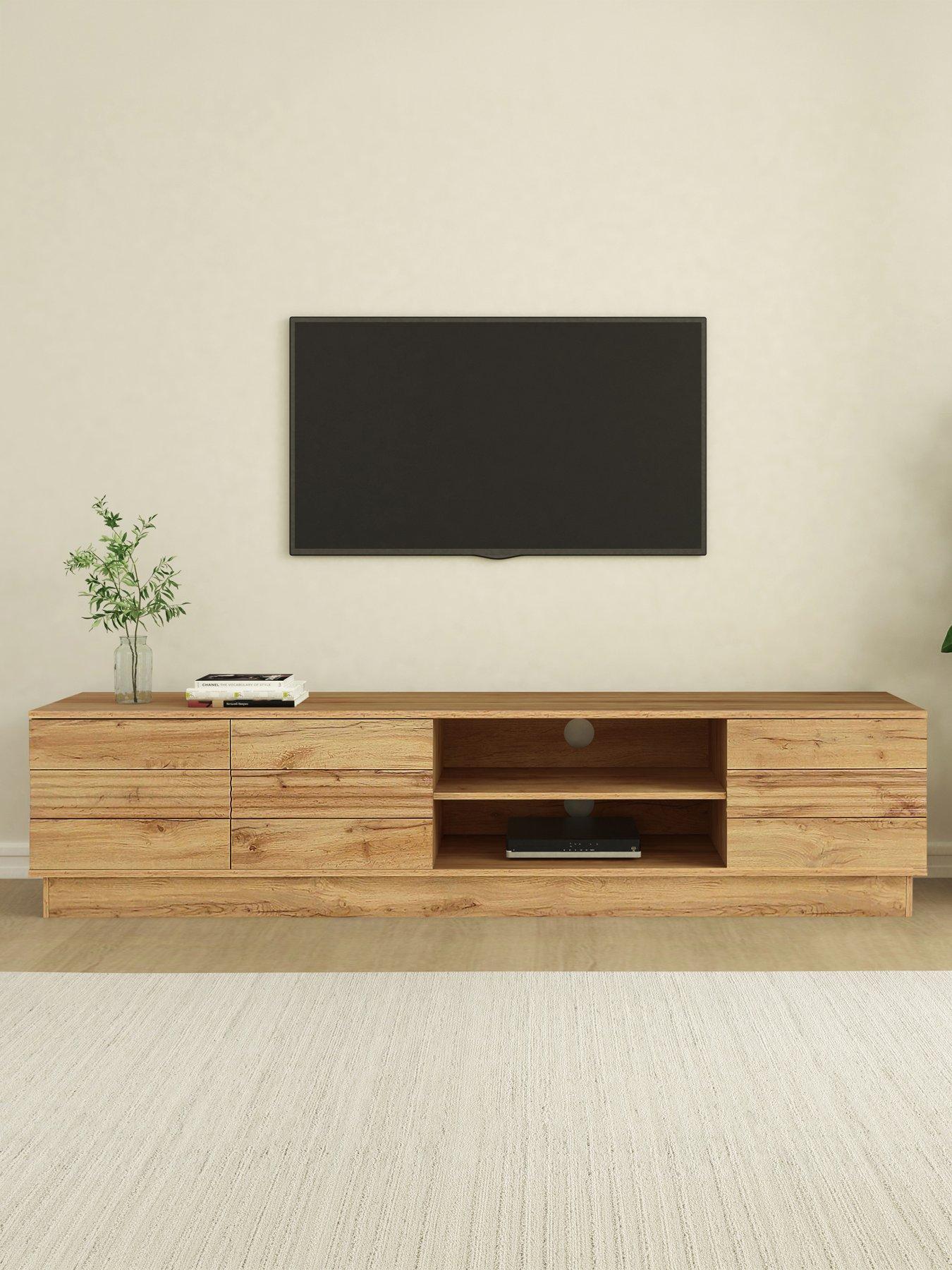 Dorel Home Toro 3 Door Tv Unit - Oak Style