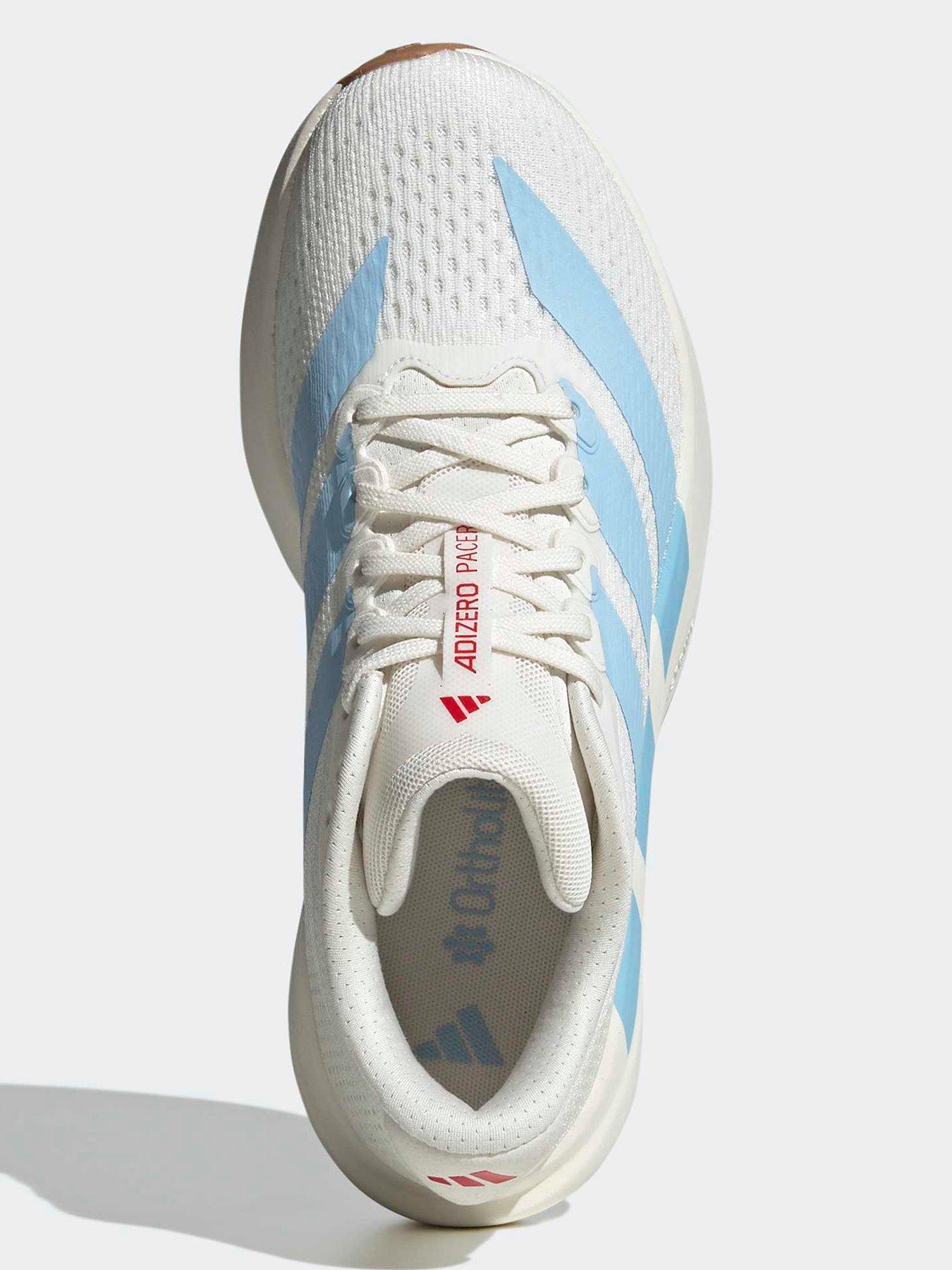 Image 4 of 6 of adidas Womens Adizero Pacer Trainer - White/ Blue