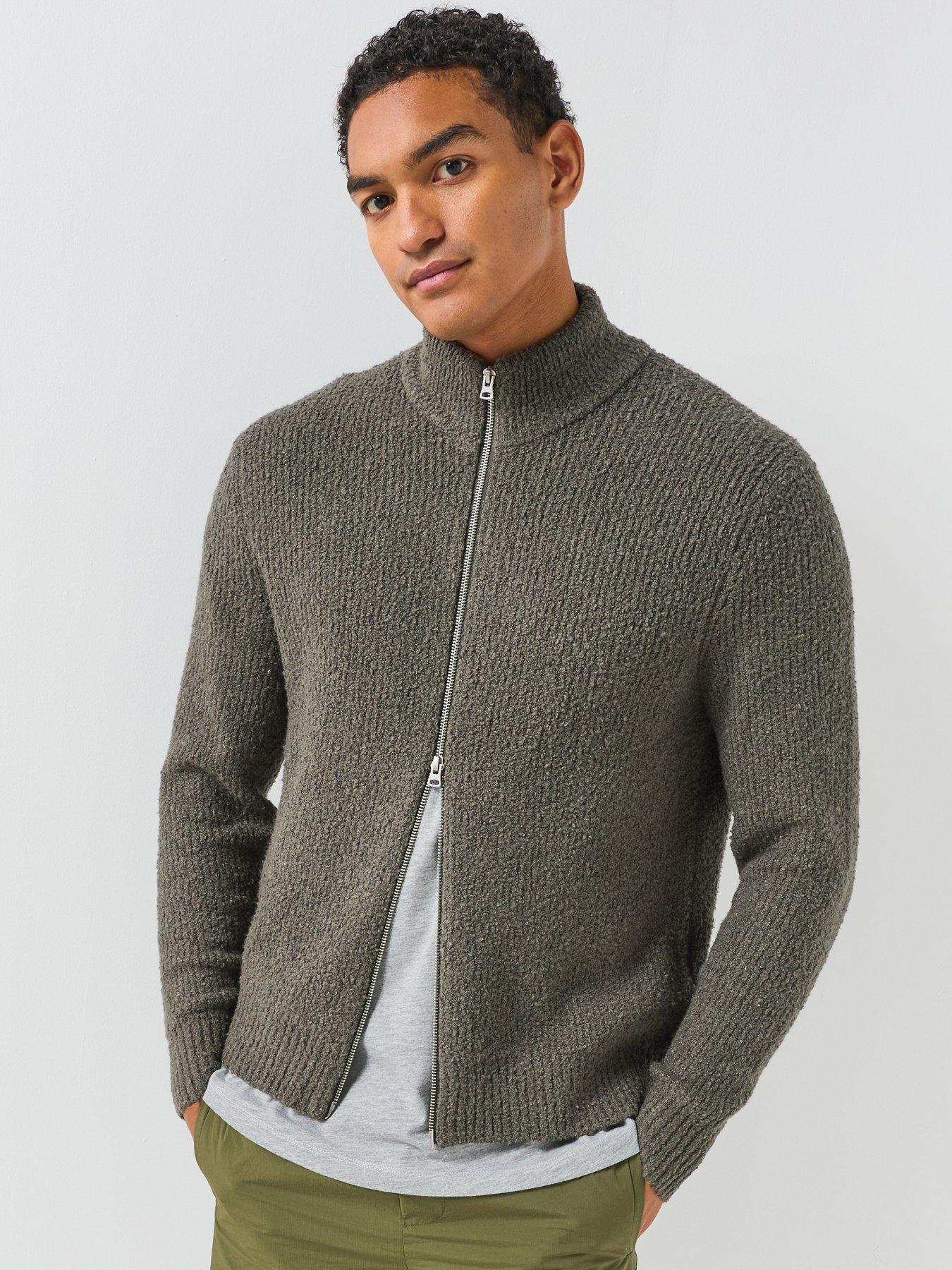 Only & Sons Men's Beluga Dale Knit Cardigan - Grey - Image 2