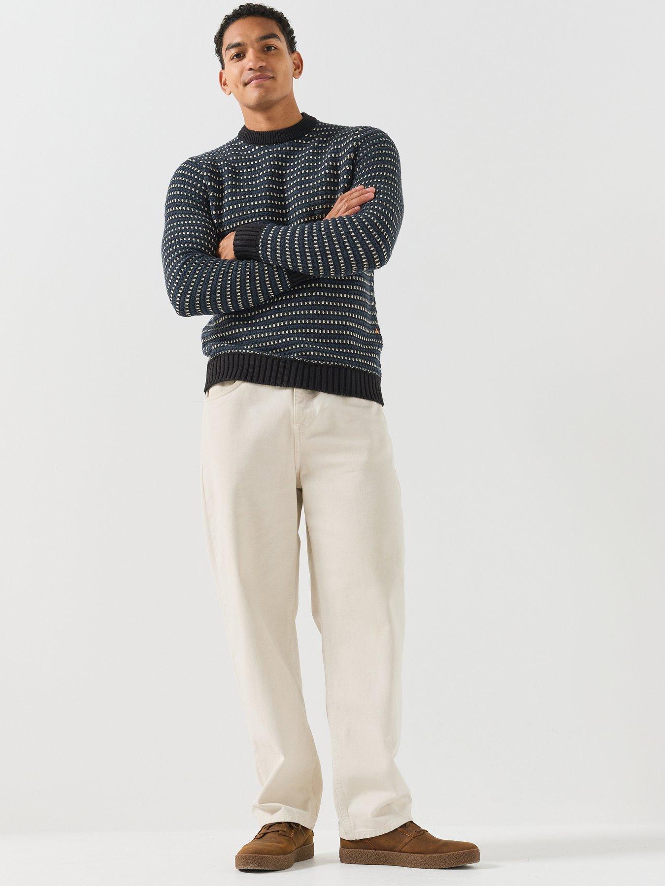 Image 3 of 5 of ONLY & SONS Mens Rofus Long Sleeve Knitted Crew Jumper - Black