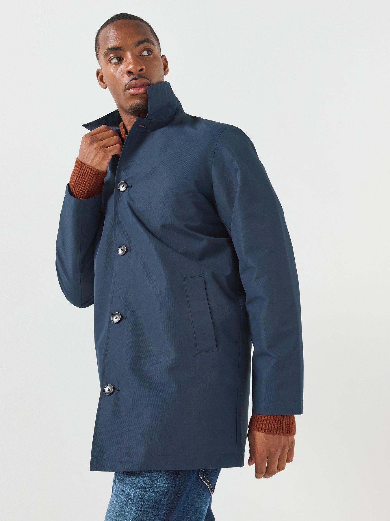 Image 1 of 5 of ONLY & SONS Mens Button-Through Lightweight Halle Trench Coat - Navy Blazer